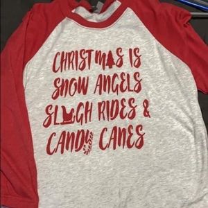 3/4 sleeve Christmas tee